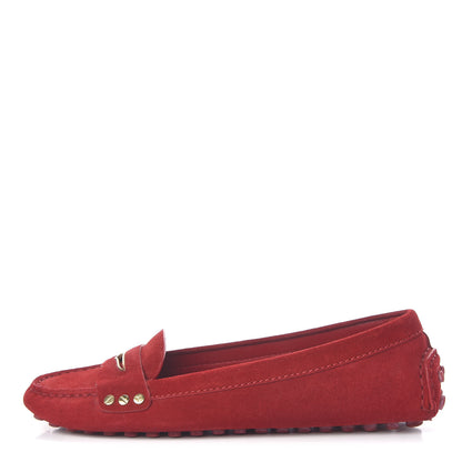Louis Vuitton Suede Travel Moccasin Loafers 39 Rouge 1 of 9