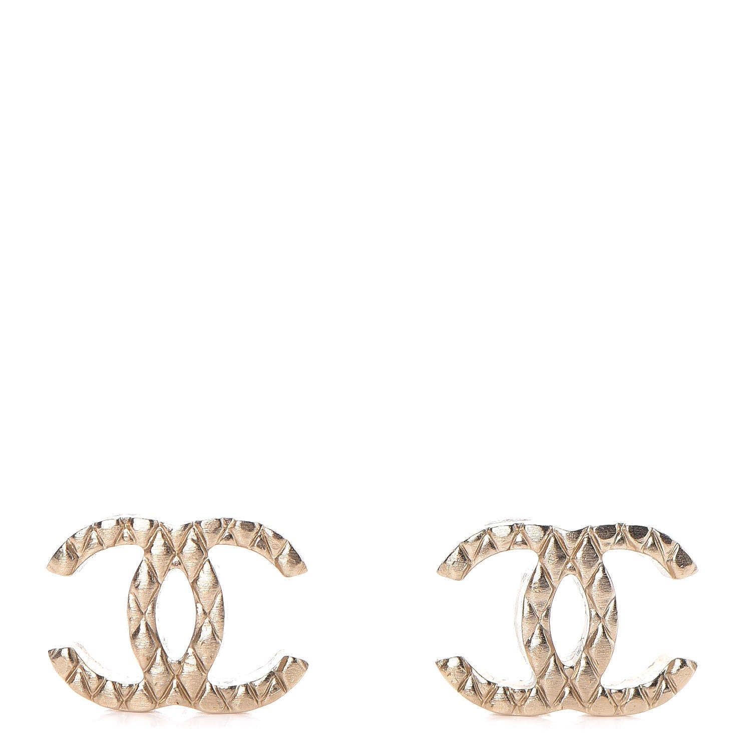 Chanel Quilted CC Earrings Gold 1 of 5