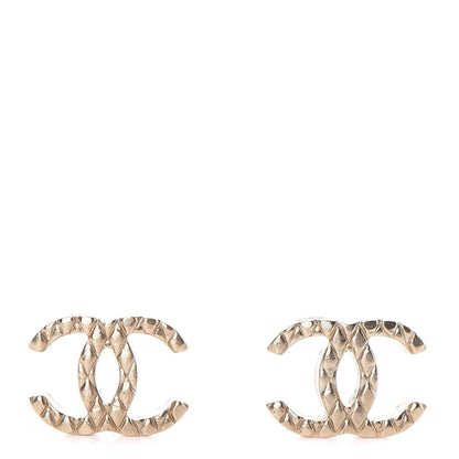 Chanel Quilted CC Earrings Gold 1 of 5