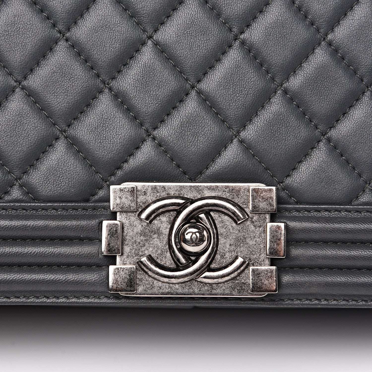 Chanel Lambskin Quilted New Medium Boy Flap Grey 7 of 16