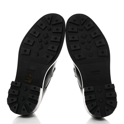 Hermes Glossed Calfskin First Oxford 38.5 Black 5 of 9