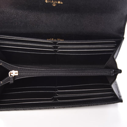 Chanel Caviar Chevron Quilted Boy Flap Wallet Black 5 of 9