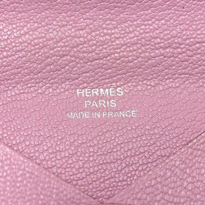 Hermes Chevre Mysore Calvi Card Case Mauve Sylvestre 6 of 9