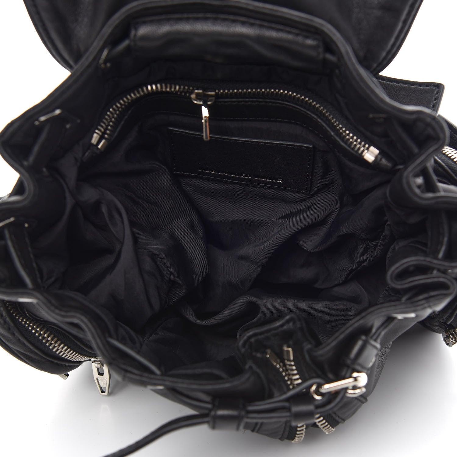 Alexander Wang Lambskin Marti Backpack Bag Washed Black Rhodium Hardware 5 of 9