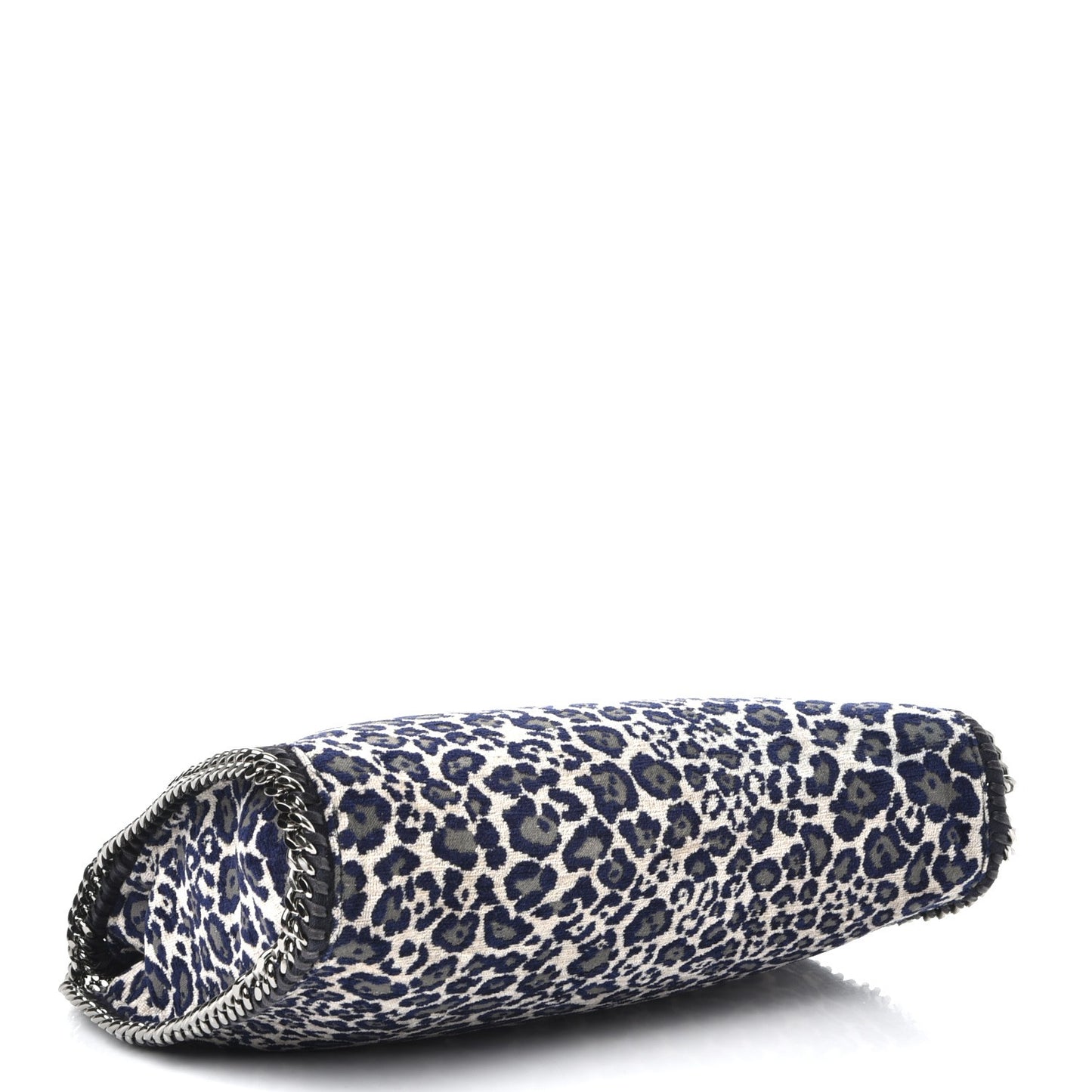 Cotton Canvas Leopard Small Falabella Fold Over Tote Grey