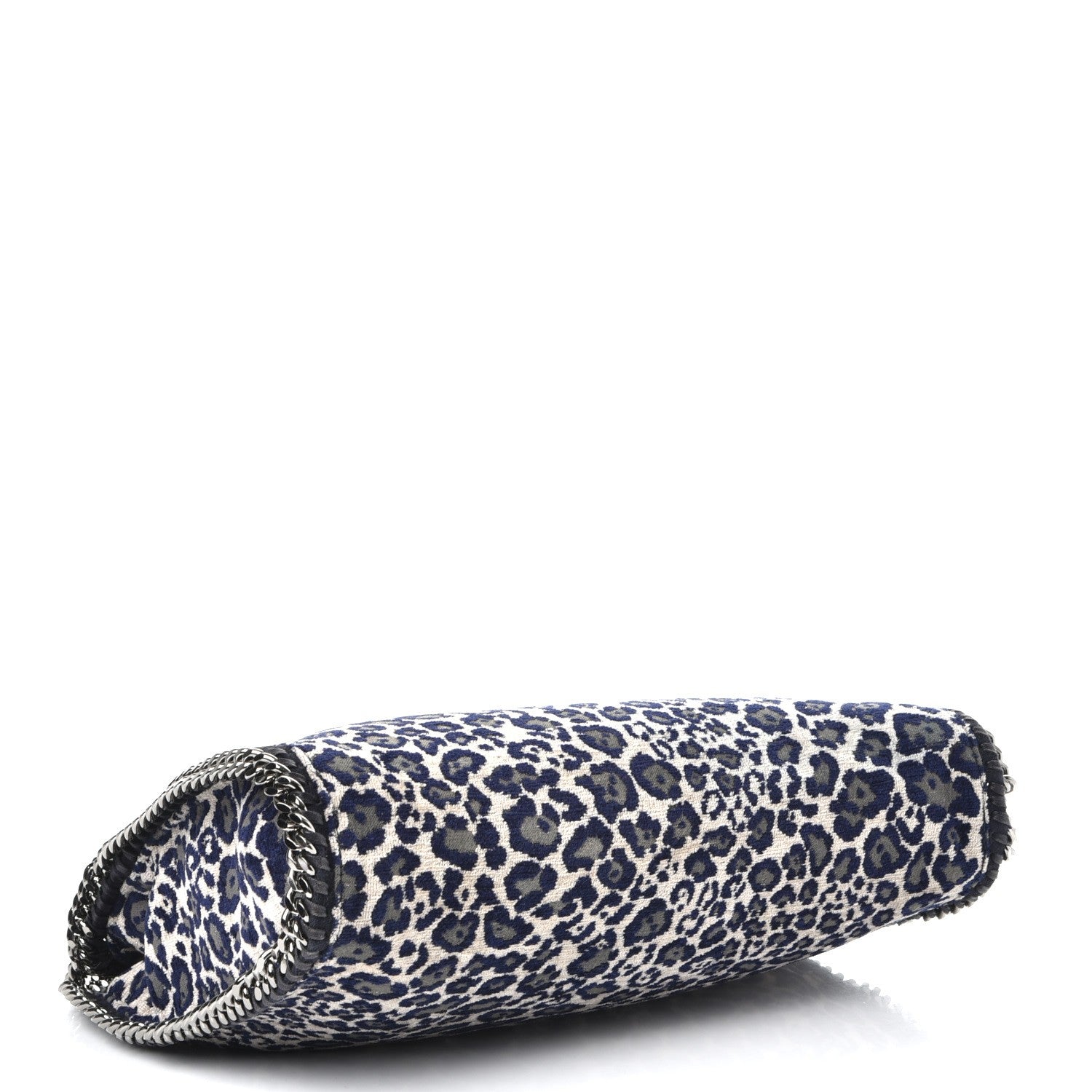 Stella McCartney Cotton Canvas Leopard Small Falabella Fold Over Tote Grey 4 of 7