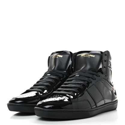 Saint Laurent Patent Court Classic SL/10H High Top Sneakers 43 Black 3 of 9