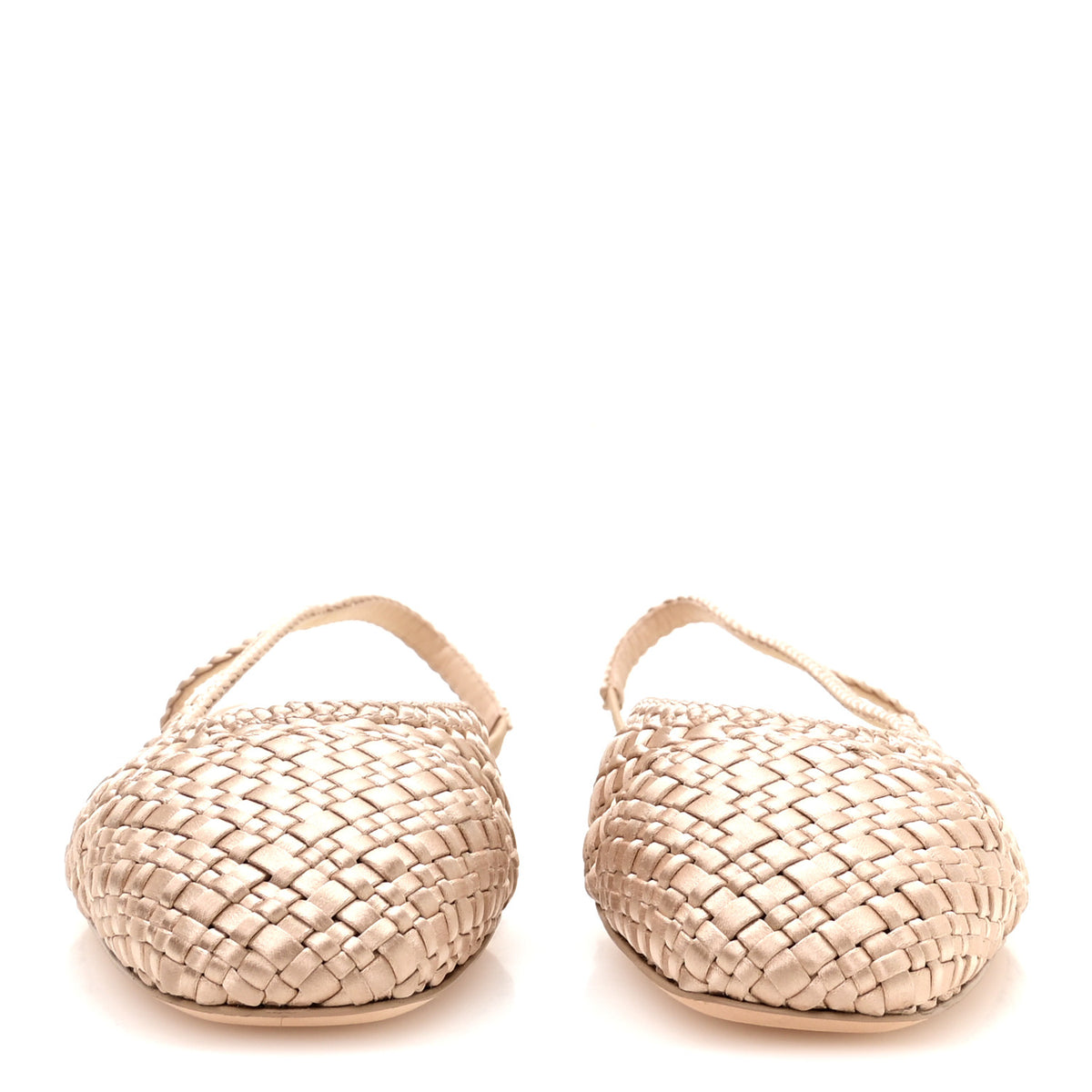 Chanel Satin Braided Slingback Flats 40 Beige 3 of 9