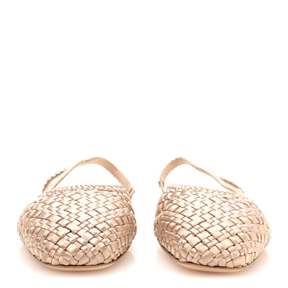 Chanel Satin Braided Slingback Flats 40 Beige 3 of 9