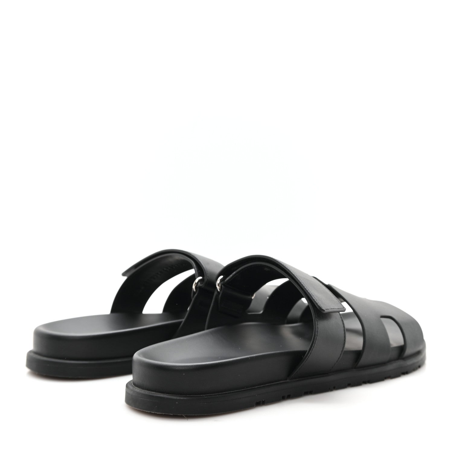 Hermes Calfskin Mens Chypre Sandals 42 Black 5 of 10