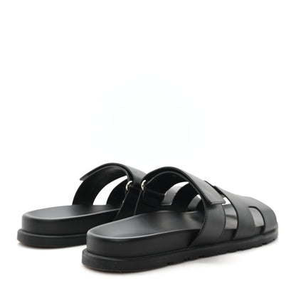 Hermes Calfskin Mens Chypre Sandals 42 Black 5 of 10