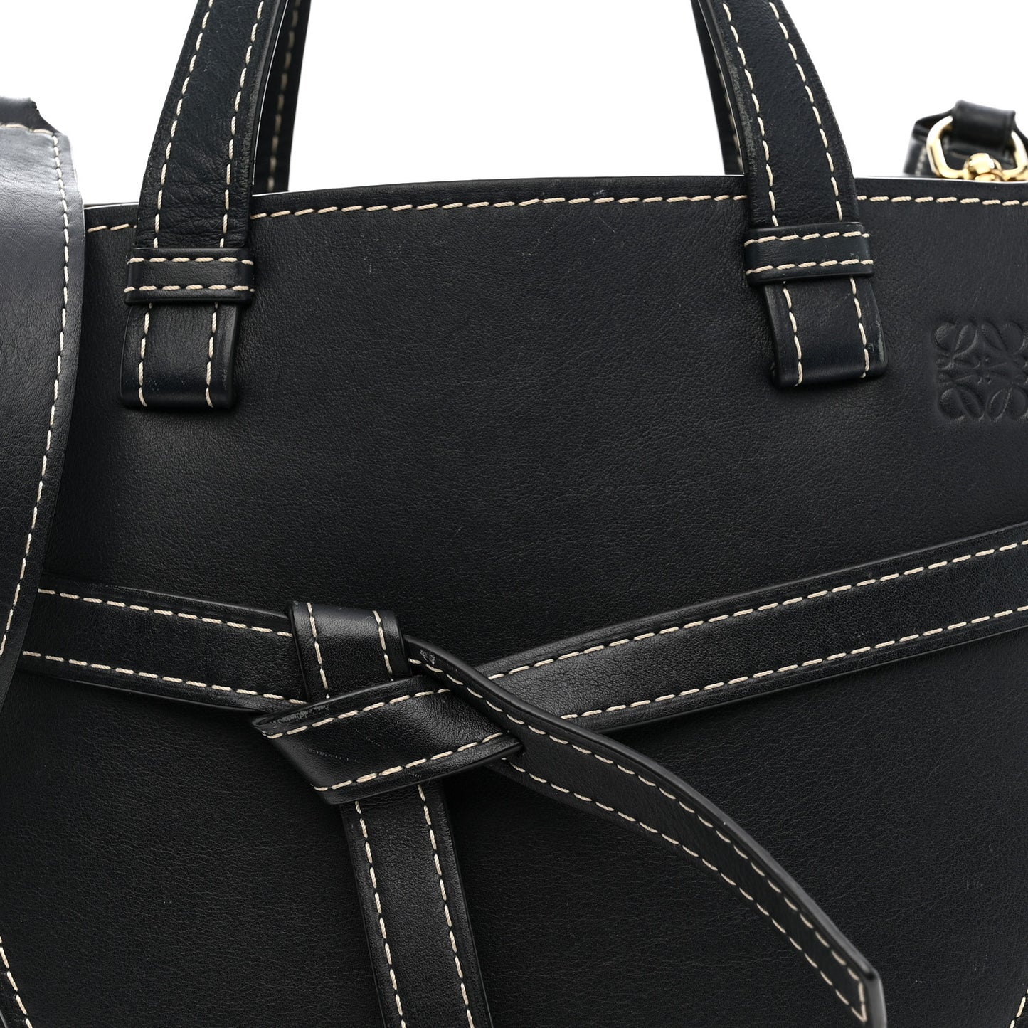 Calfskin Small Gate Tote Midnight Blue