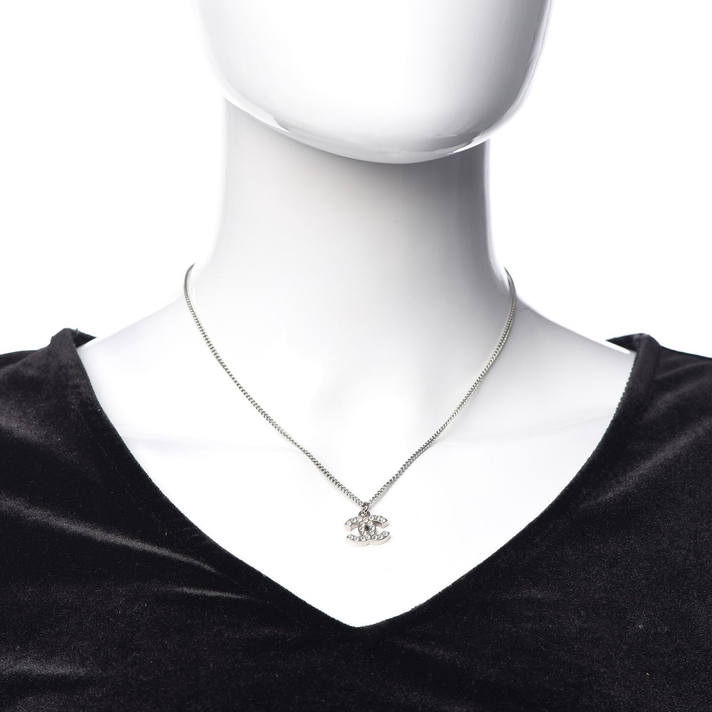 Crystal Timeless CC Necklace Silver
