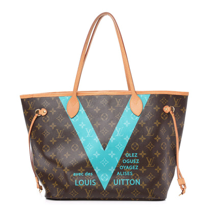 Louis Vuitton Monogram V Neverfull MM Turquoise 1 of 11
