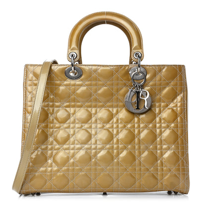 Christian Dior Patent Cannage Large Lady Dior Beige 1 of 5