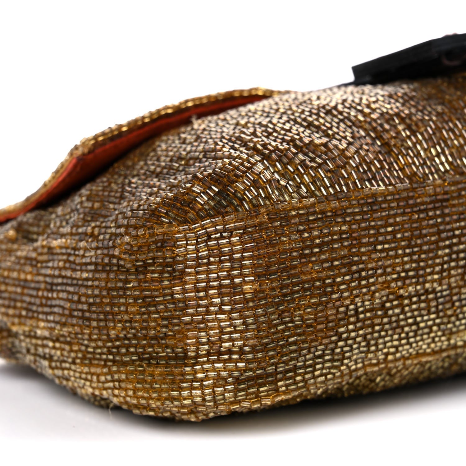 Fendi Beaded Baguette Beige Gold 7 of 21