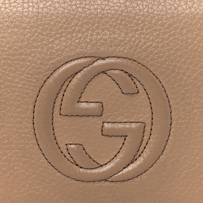 Gucci Pebbled Calfskin Soho Wallet on Chain Camelia 7 of 11