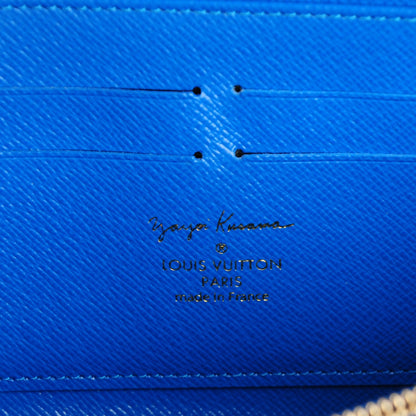 Louis Vuitton Monogram Kusama Pumpkin Dots Zippy Wallet Blue 6 of 9