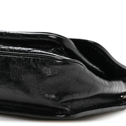 Saint Laurent Crinkled Calfskin Matelasse Monogram Baby Niki Chain Satchel Black 9 of 10