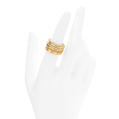 David Yurman 18K Yellow Gold Diamond Stax Seven-Row Ring 52 6 2 of 5