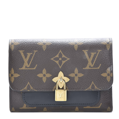 Louis Vuitton Monogram Flower Lock Compact Wallet Black 1 of 13