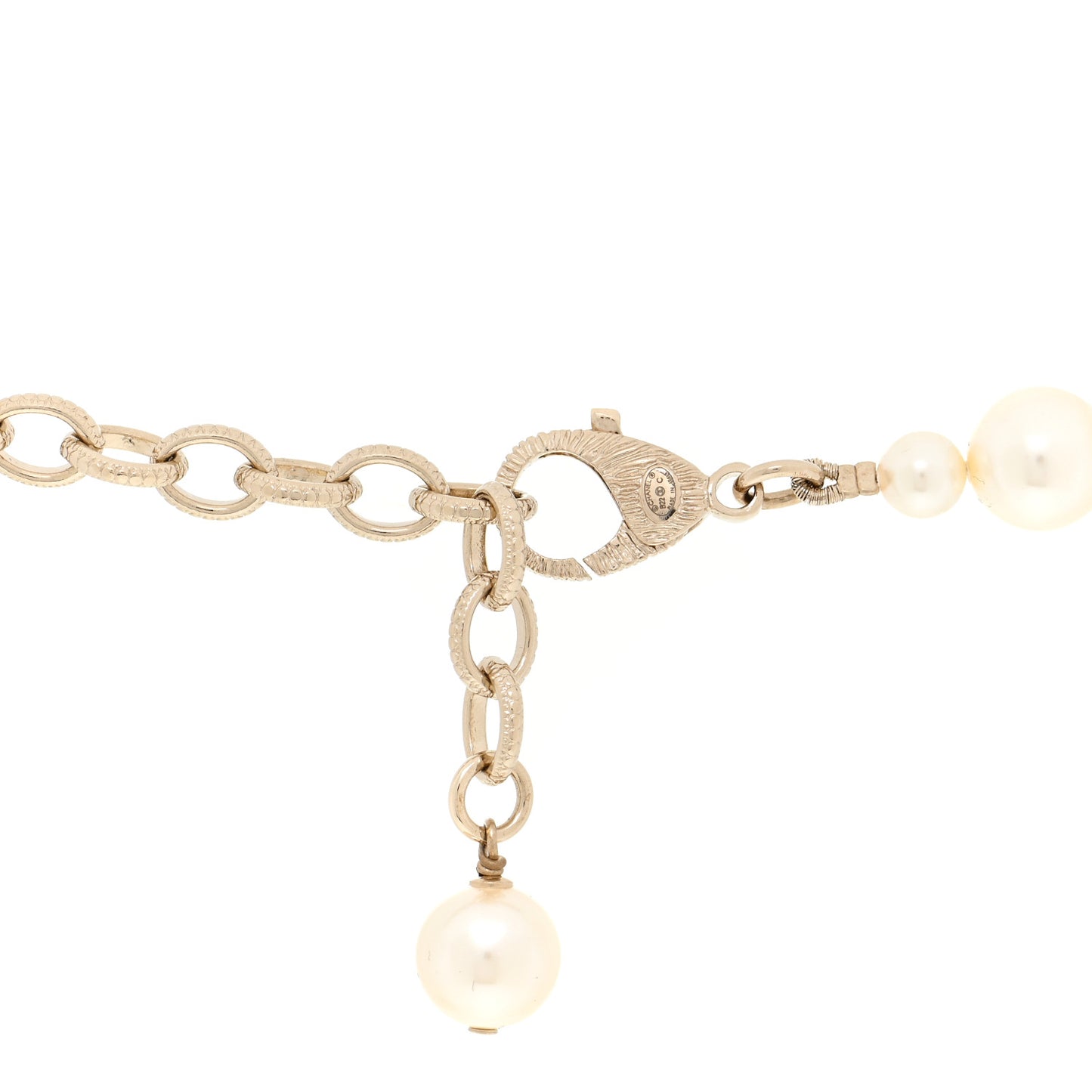 Pearl Crystal CC Camellia Short Necklace Gold