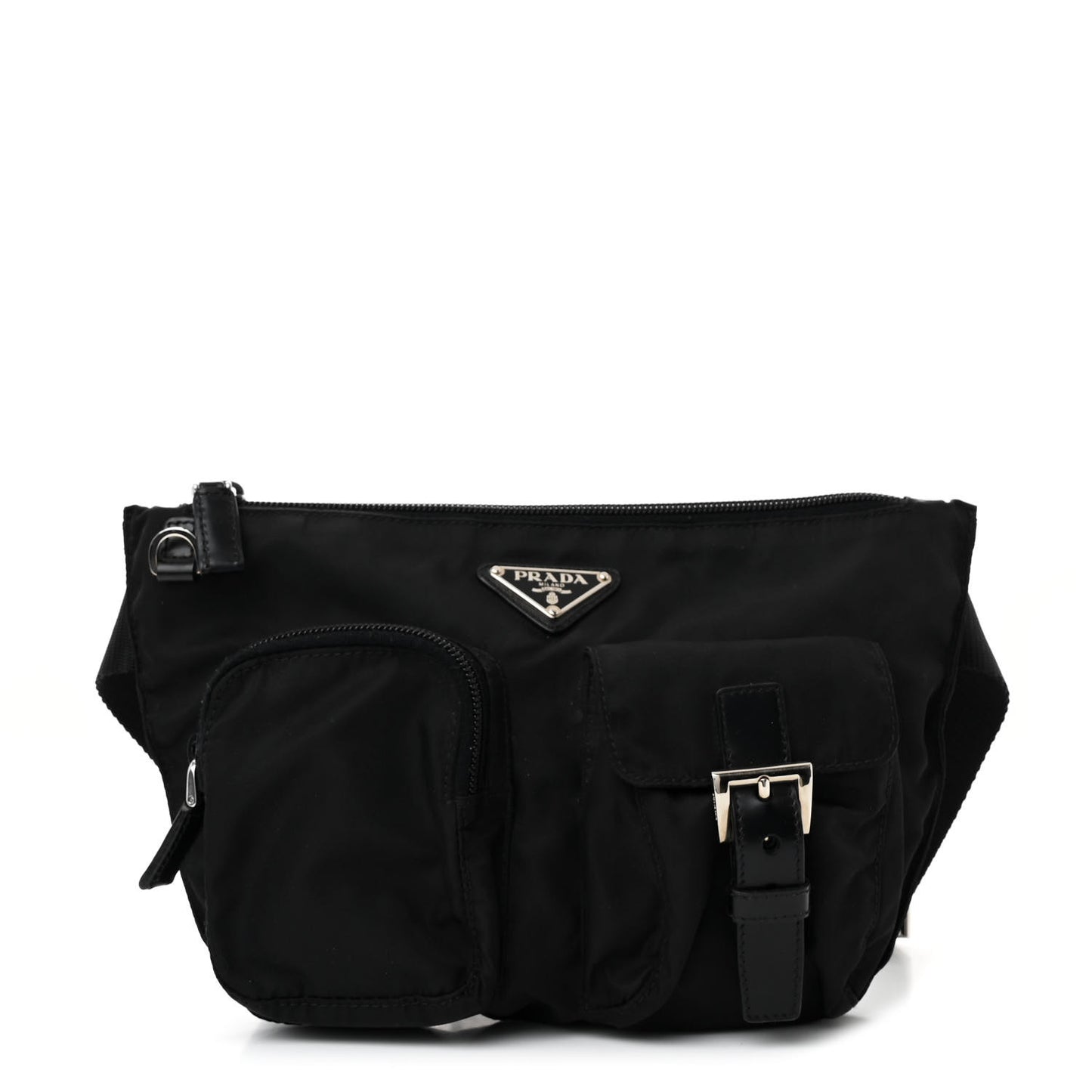 Tessuto Nylon Multi Pocket Belt Bag Black