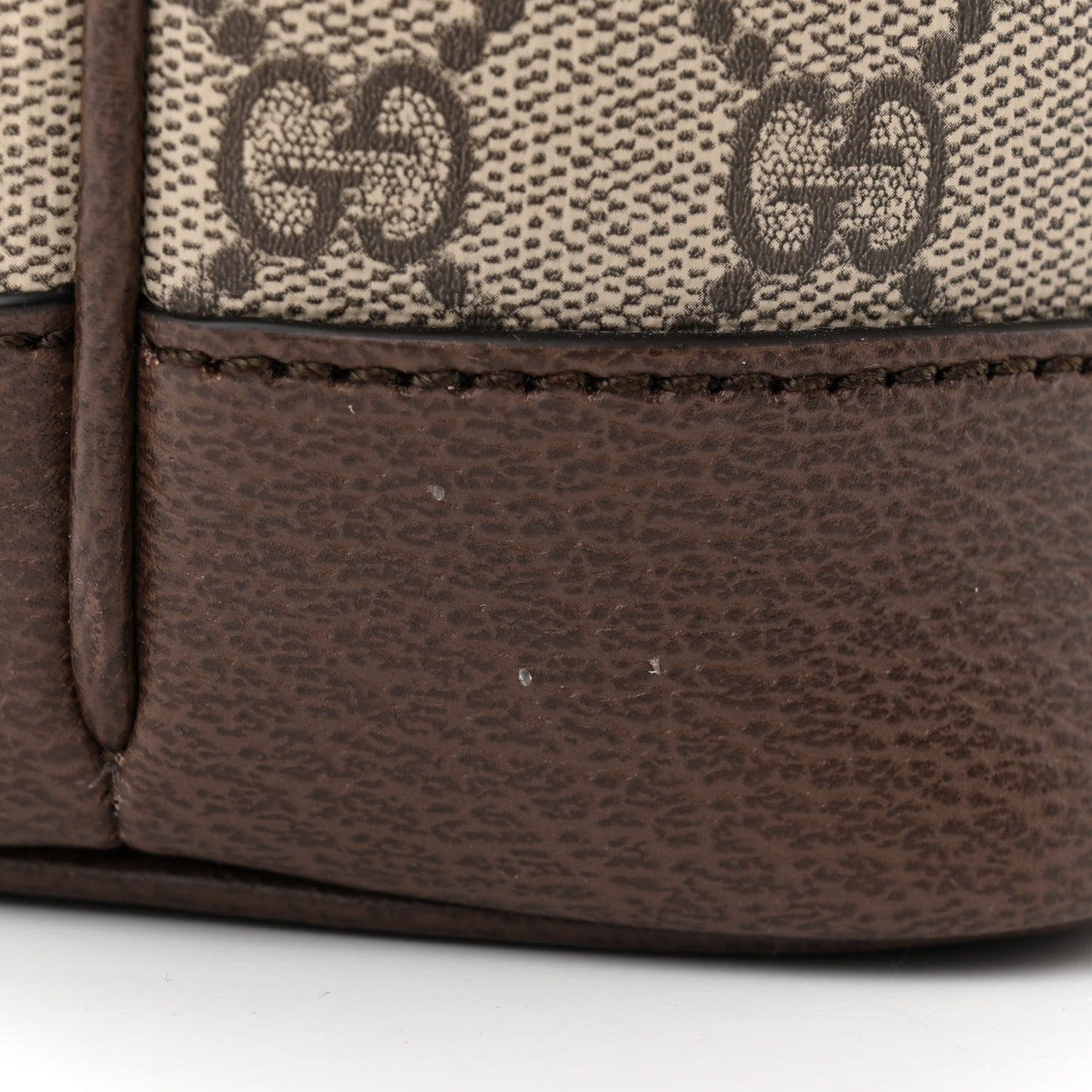 GG Supreme Monogram Textured Calfskin Small Ophidia Shoulder Tote Bag Beige Ebony New Acero