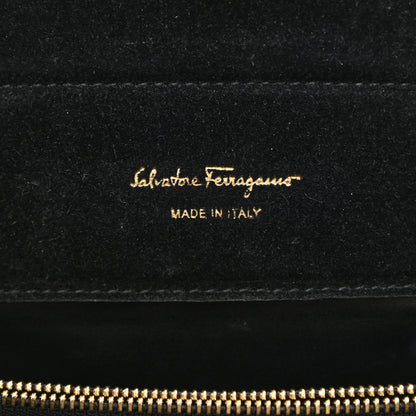Salvatore Ferragamo Calfskin Quilted Gancini Shoulder Bag Black 6 of 10