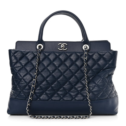 Chanel Aged Calfskin Quilted Be CC Tote Blue 1 of 11