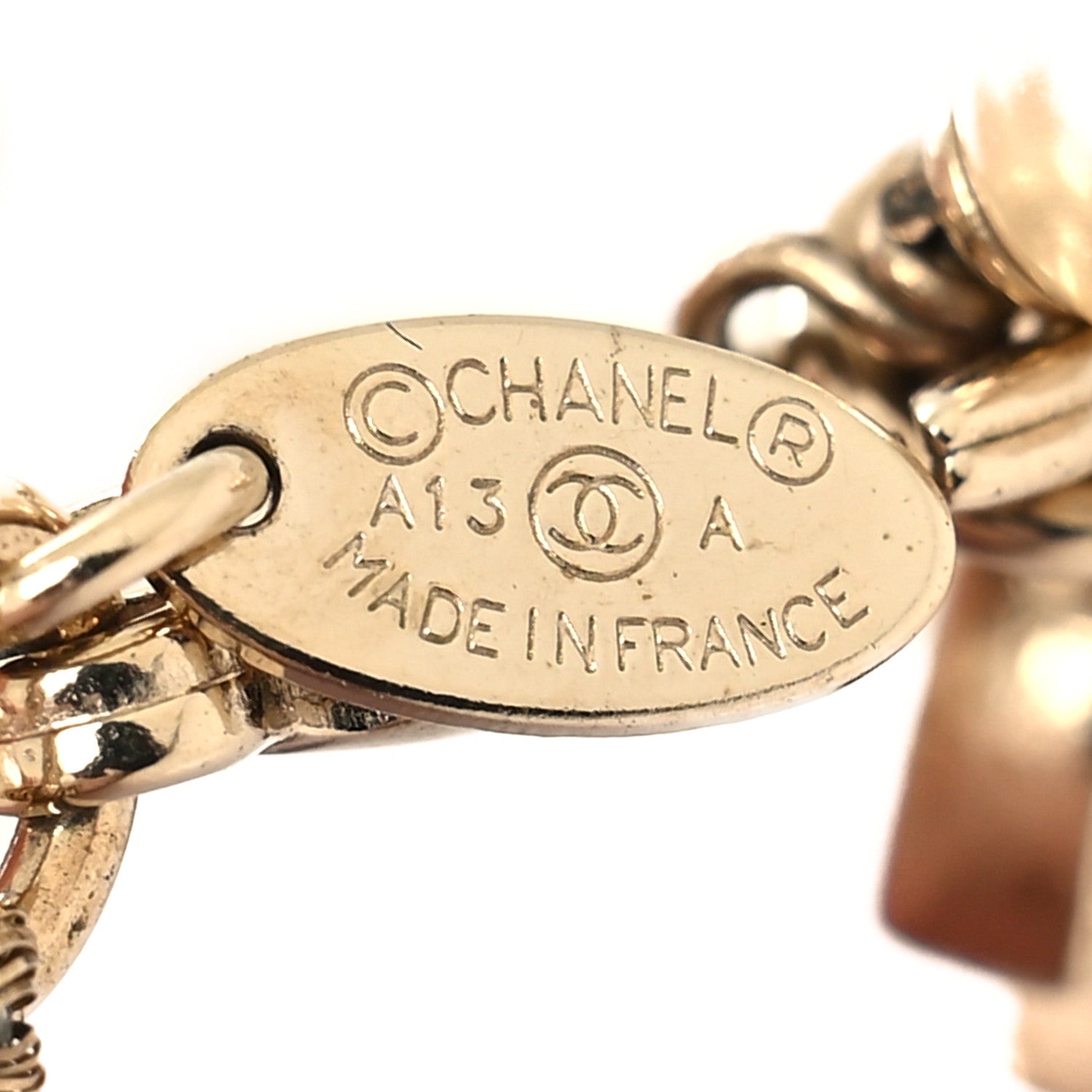 Chanel Graduated Pearl Crystal CC Bracelet Gold 5 of 5