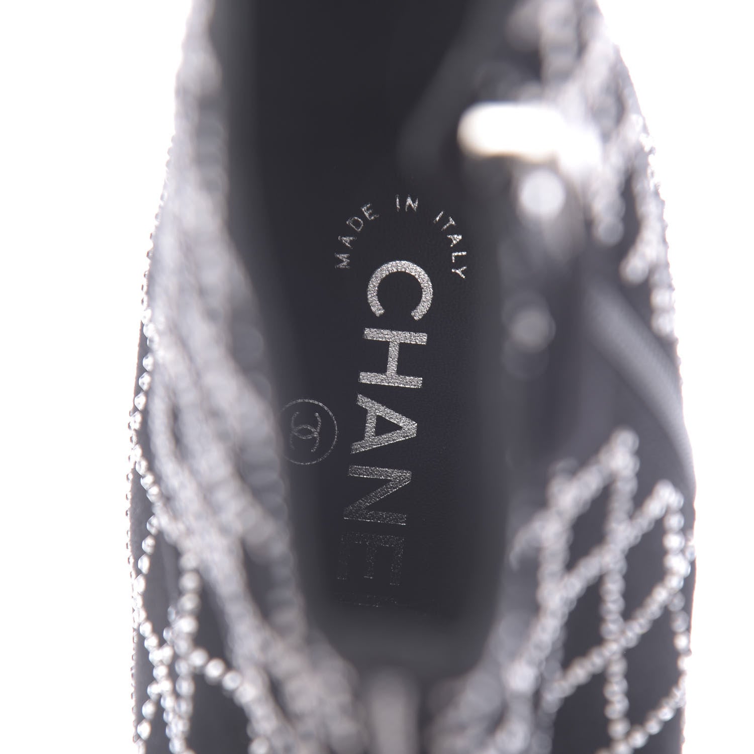 Chanel Kid Suede Strass Short Boots 39.5 Black 7 of 9