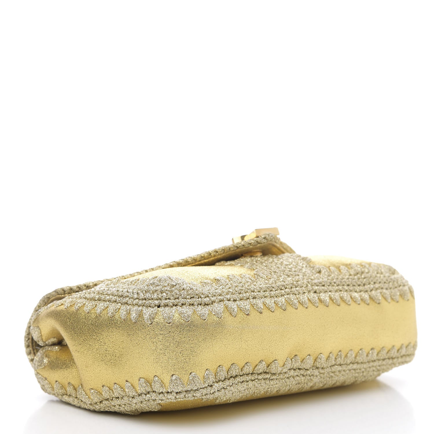 Saint Laurent Metallic Calfskin Macrame Medium College Monogram Satchel Gold 4 of 11
