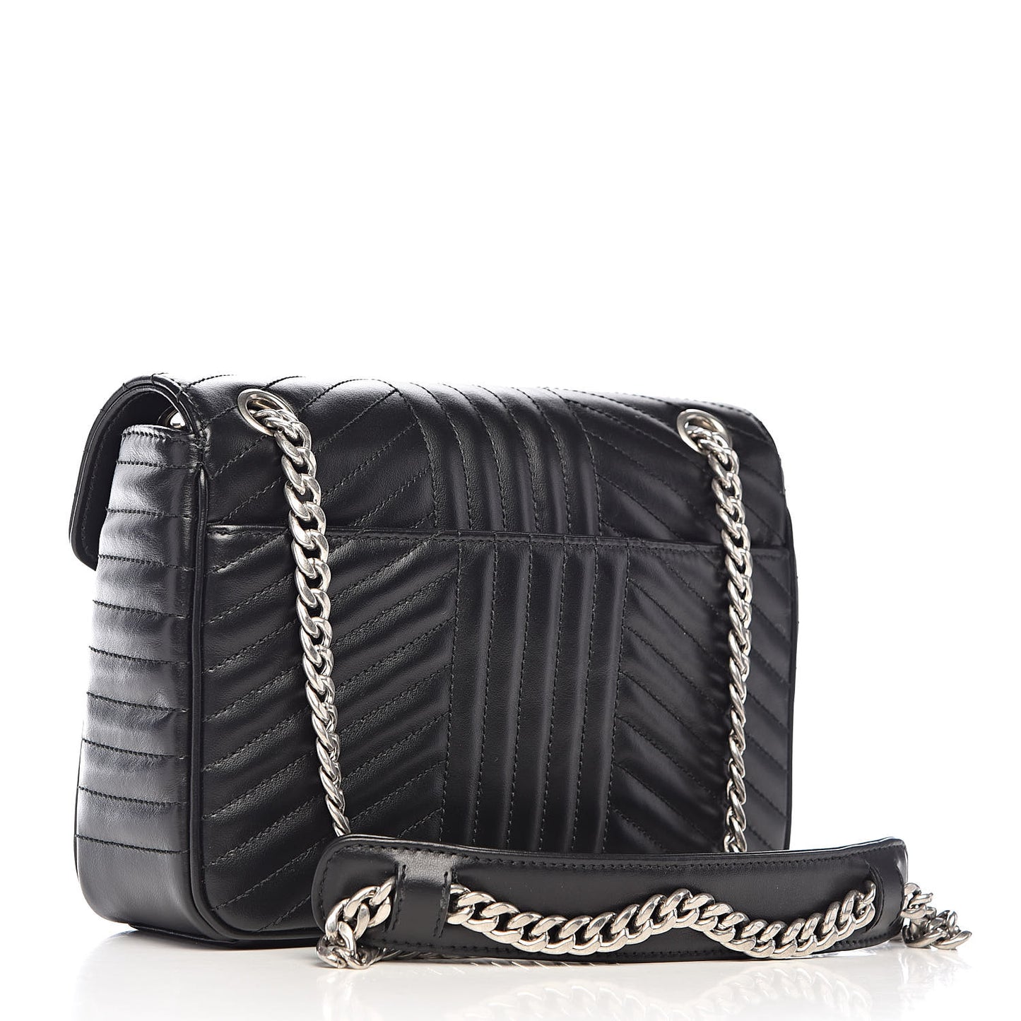 Soft Calf Impunture Diagramme Flap Black
