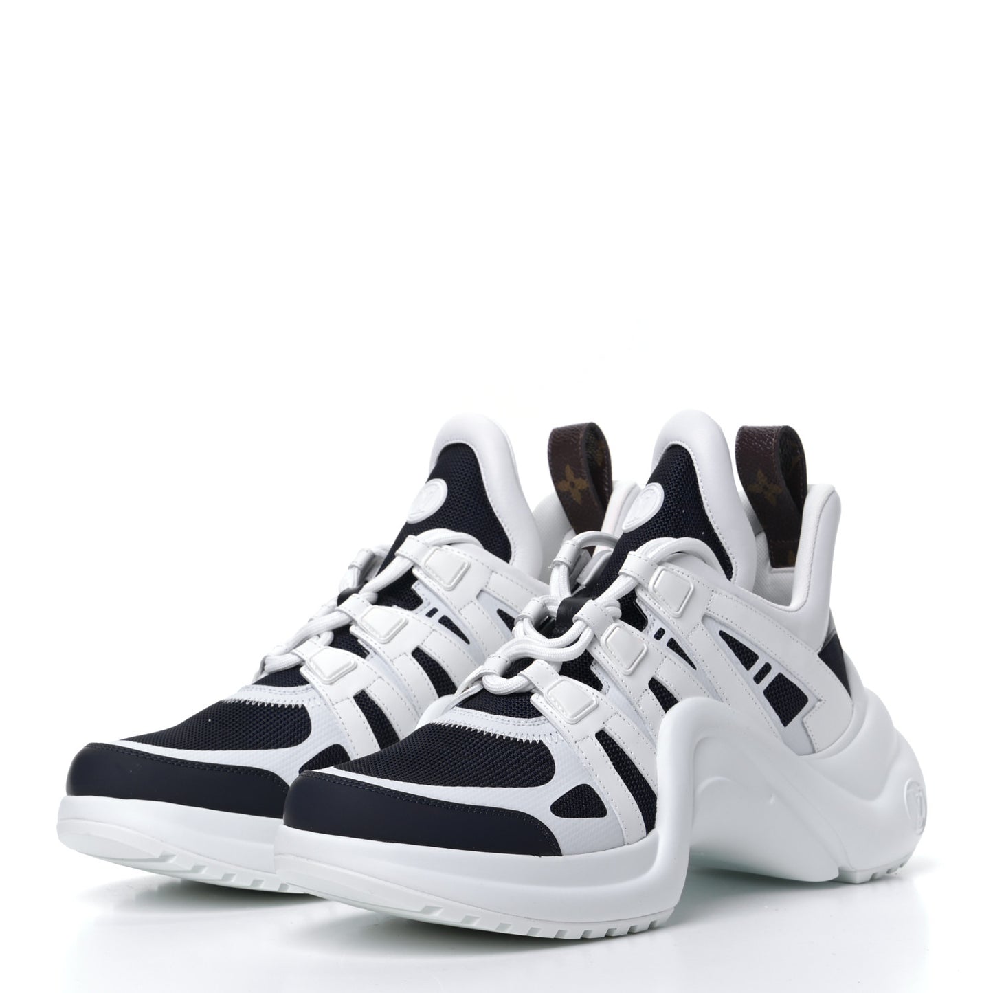 Calfskin Technical Nylon LV Archlight Sneakers 41 Marine