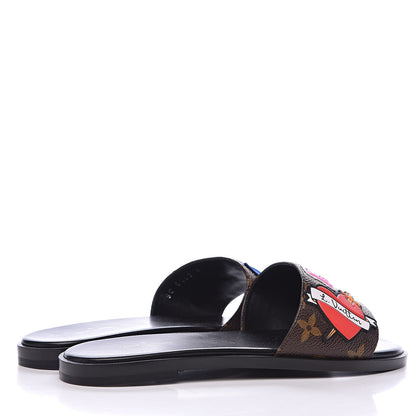 Louis Vuitton Patent Calfskin Monogram LV Black Heart Flat Mules 36 Cacao 4 of 9