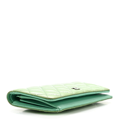 Chanel Patent Quilted Yen Wallet Turquoise 4 of 14