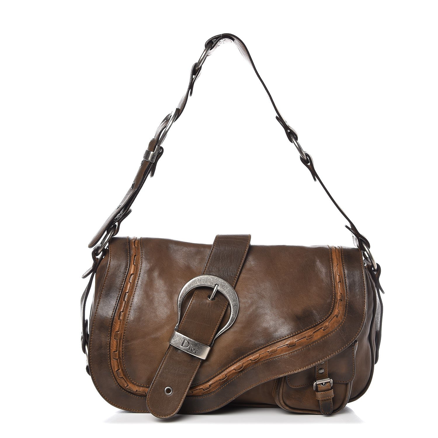 Christian Dior Calfskin Gaucho Brown 1 of 13