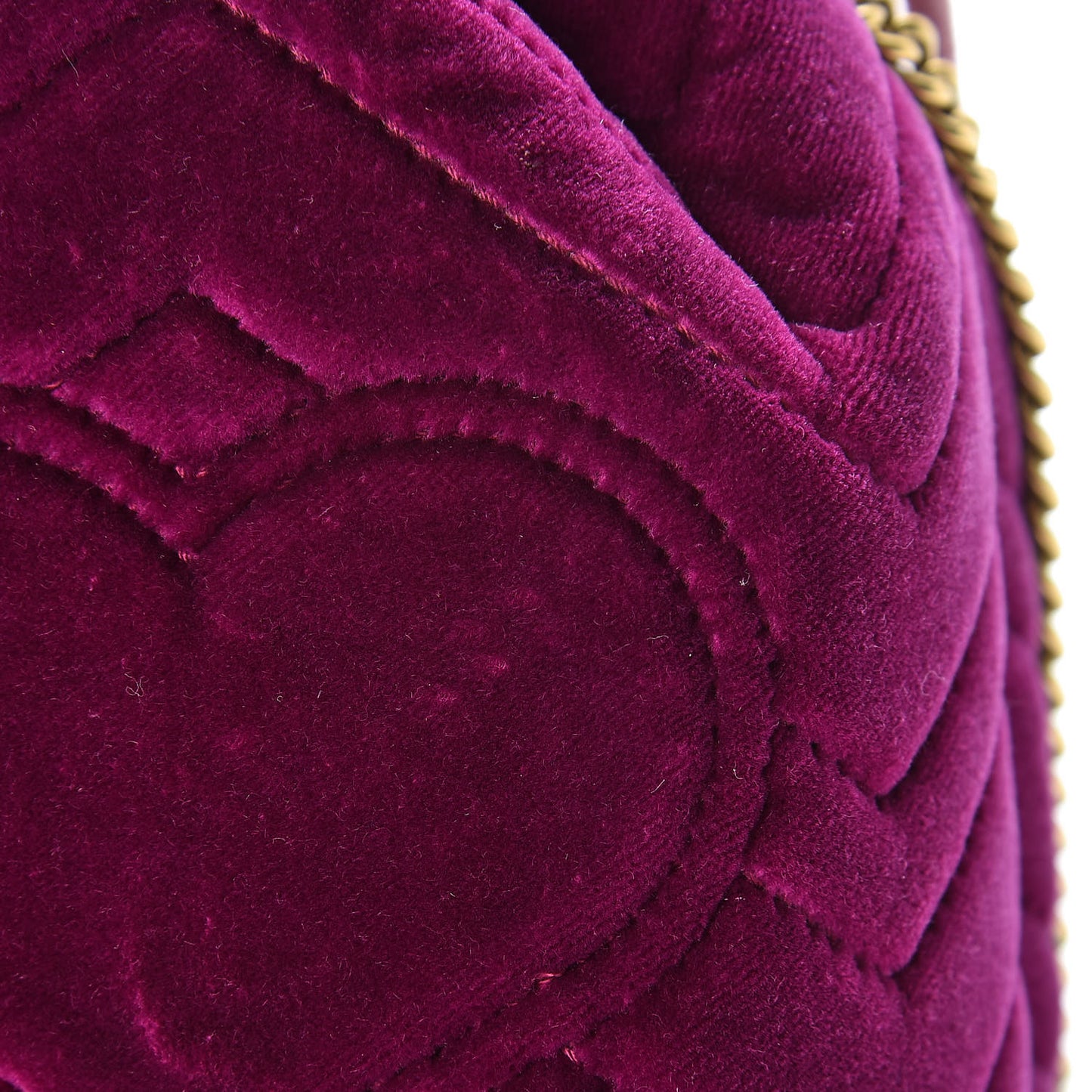 Velvet Matelasse Mini GG Marmont 2.0 Bucket Bag Fuchsia Violet Cyclamen