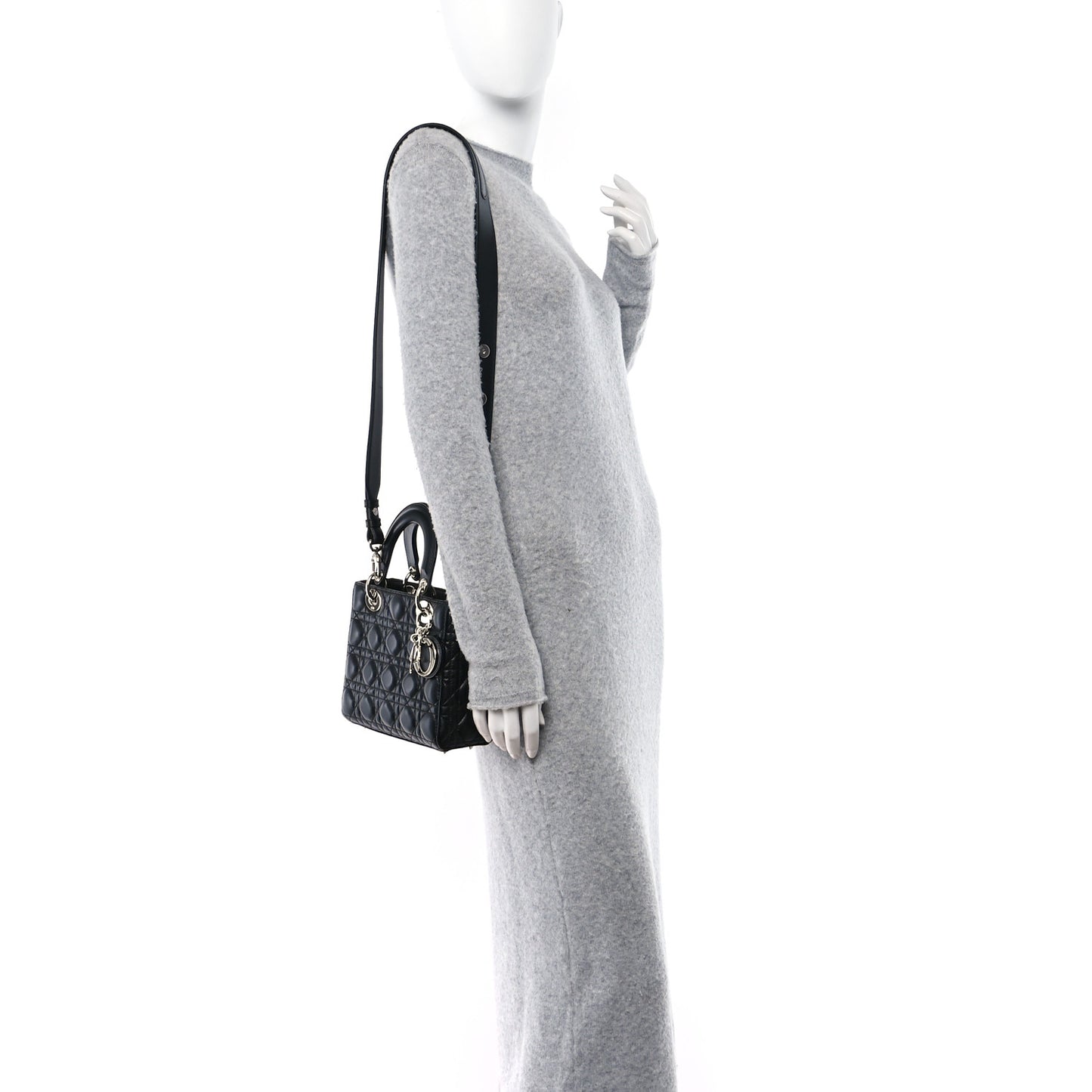 Lambskin Cannage Small Lucky Badges My Lady Dior Black