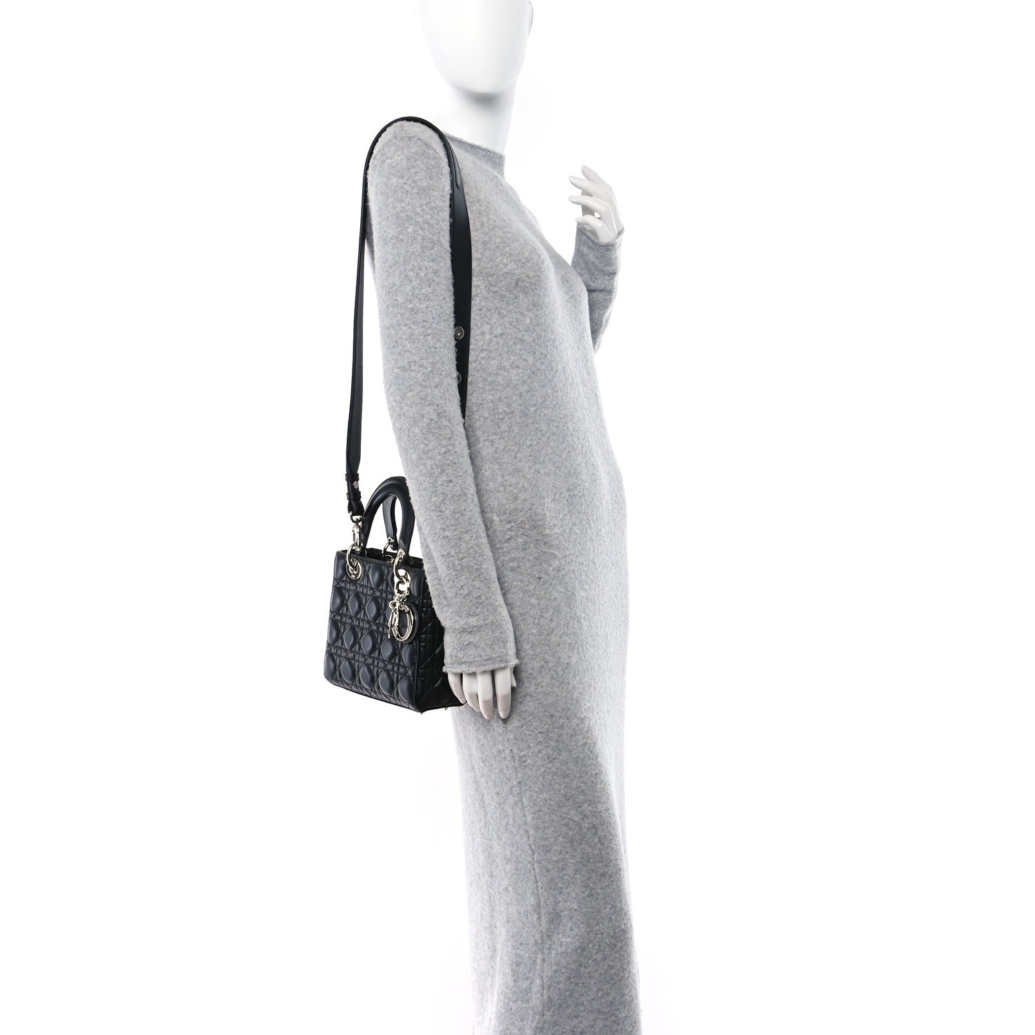 Christian Dior Lambskin Cannage Small Lucky Badges My Lady Dior Black 2 of 11