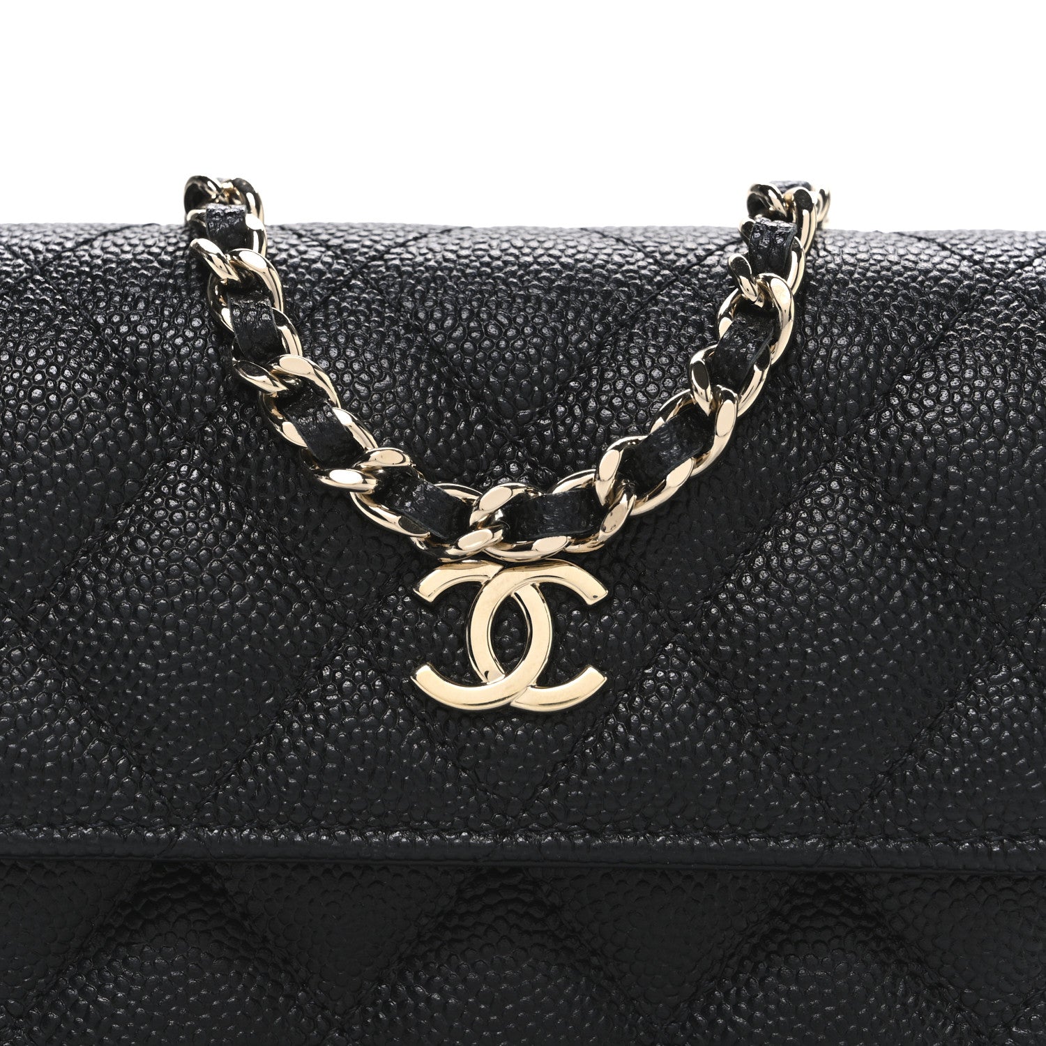 Chanel Caviar Quilted Mini Ribbon Wallet On Chain WOC Black 9 of 11