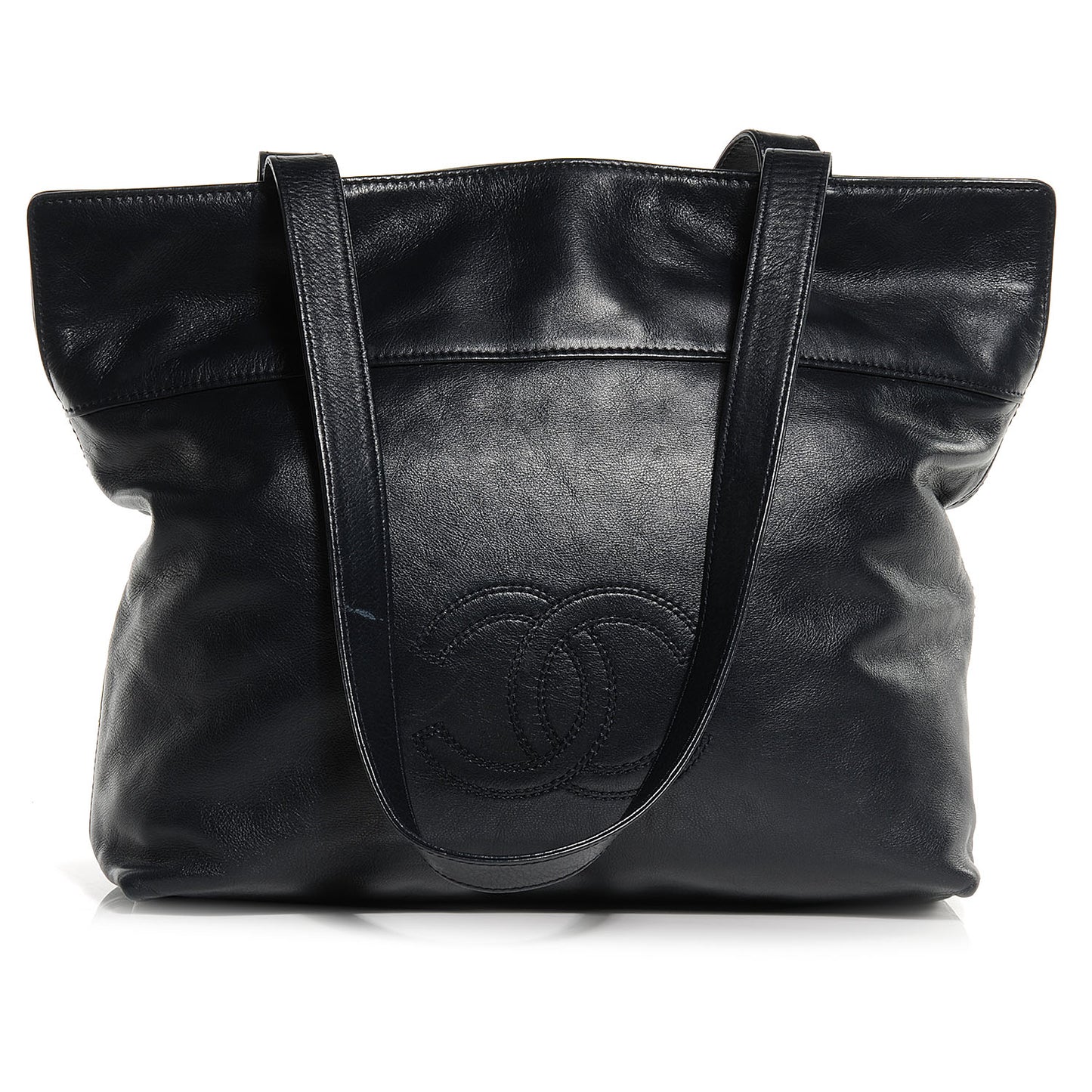 Lambskin CC Shopper Tote Navy