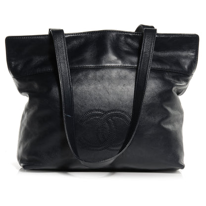 Chanel Lambskin CC Shopper Tote Navy 1 of 7