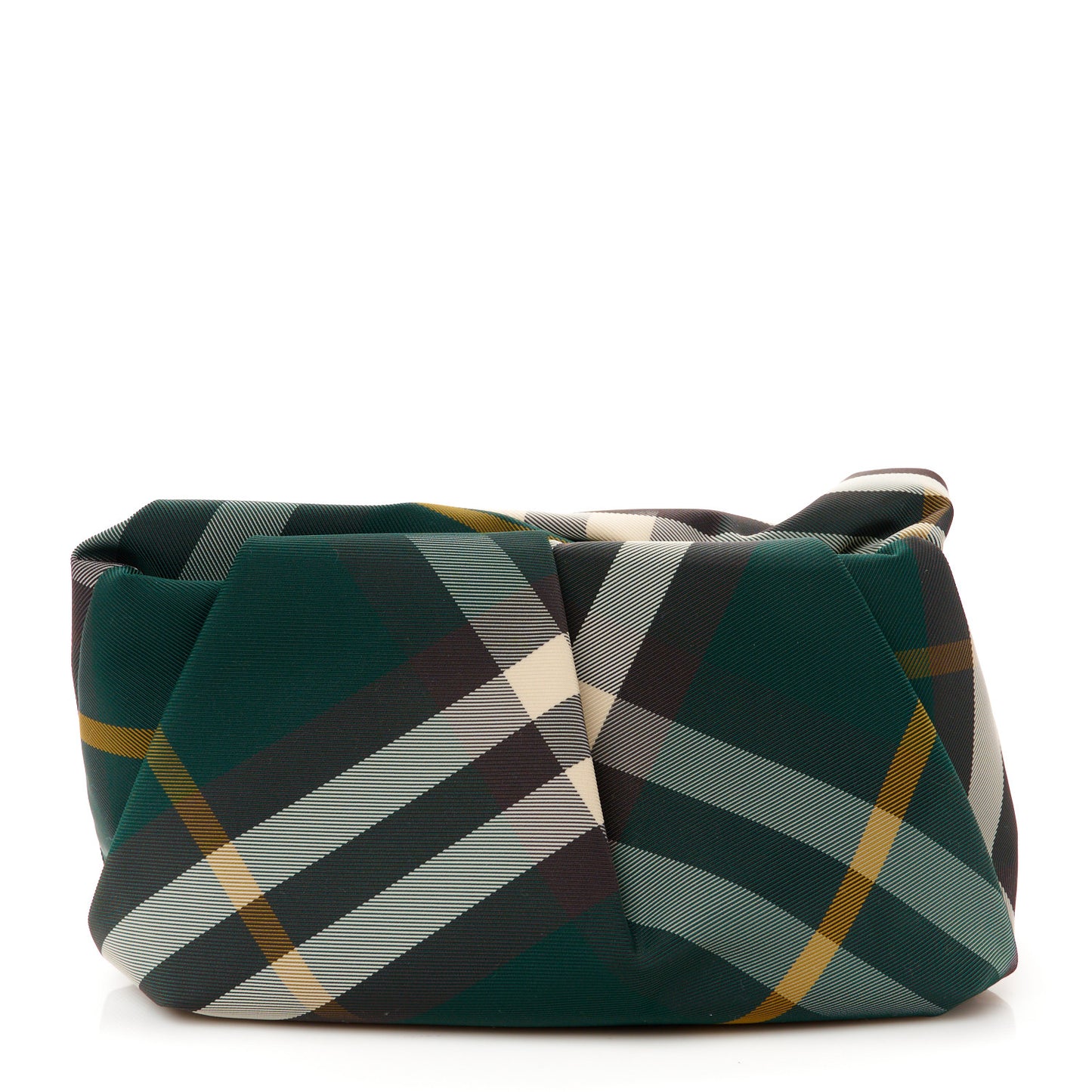 Nylon Check Rose Clutch Ivy