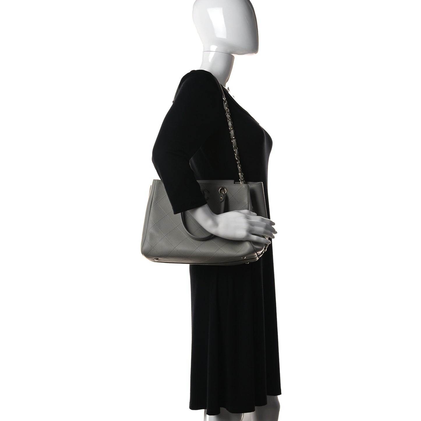 Bullskin Stitched Small Shopping Bag Grey