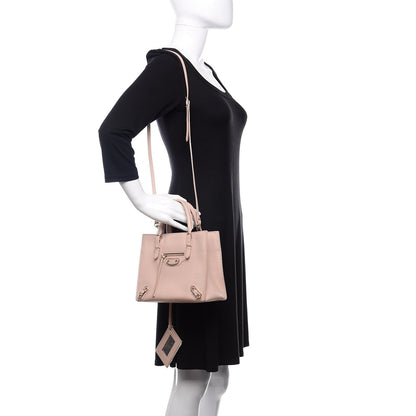Balenciaga Grained Calfskin Gold Metallic Edge Hardware Papier Mini A4 Tote Rose Des Sables 2 of 10