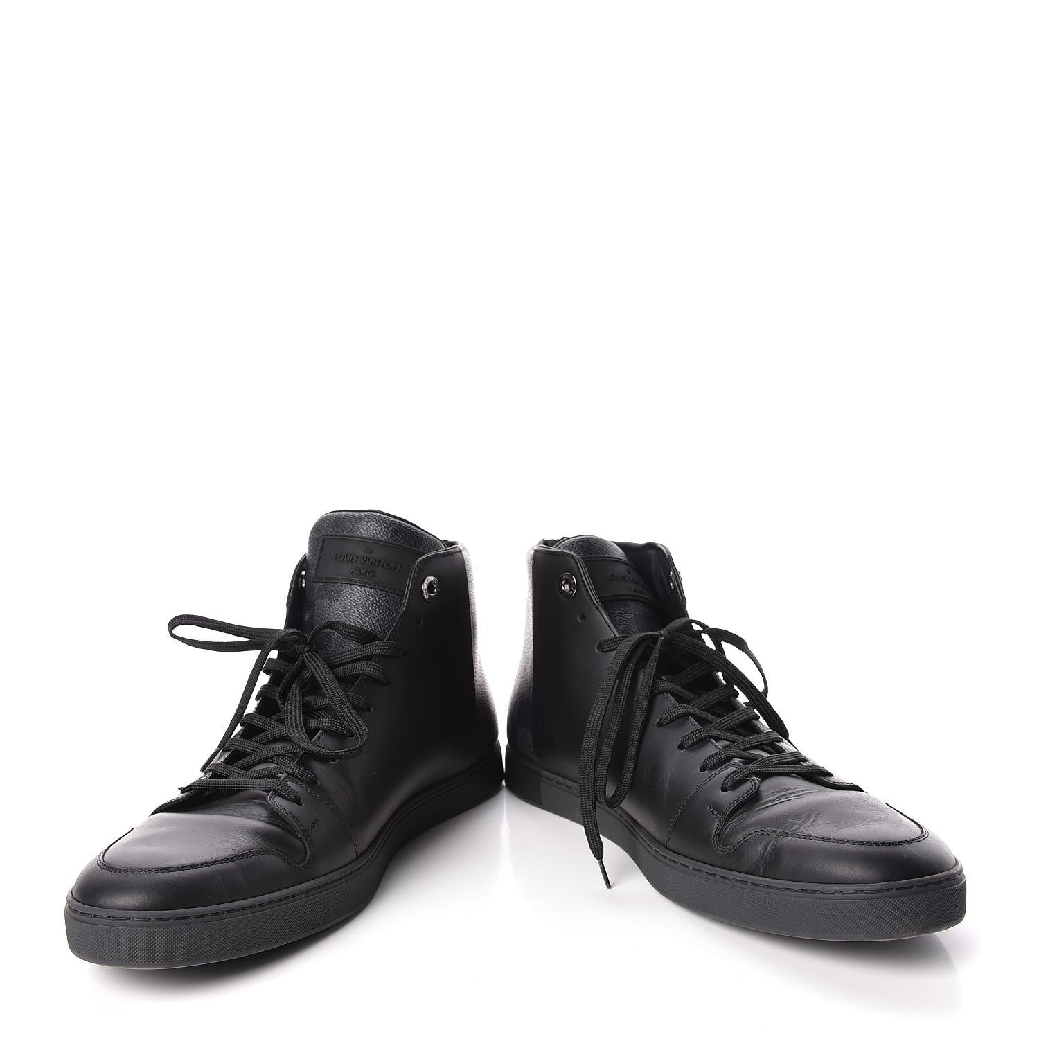 Louis Vuitton Calfskin Damier Graphite High Top Sneakers 9.5 5 of 10
