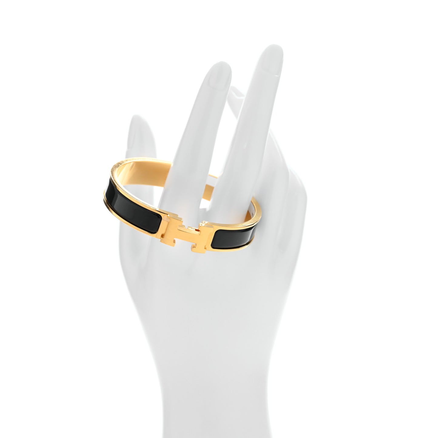 Enamel Narrow Clic Clac H Bracelet PM Black