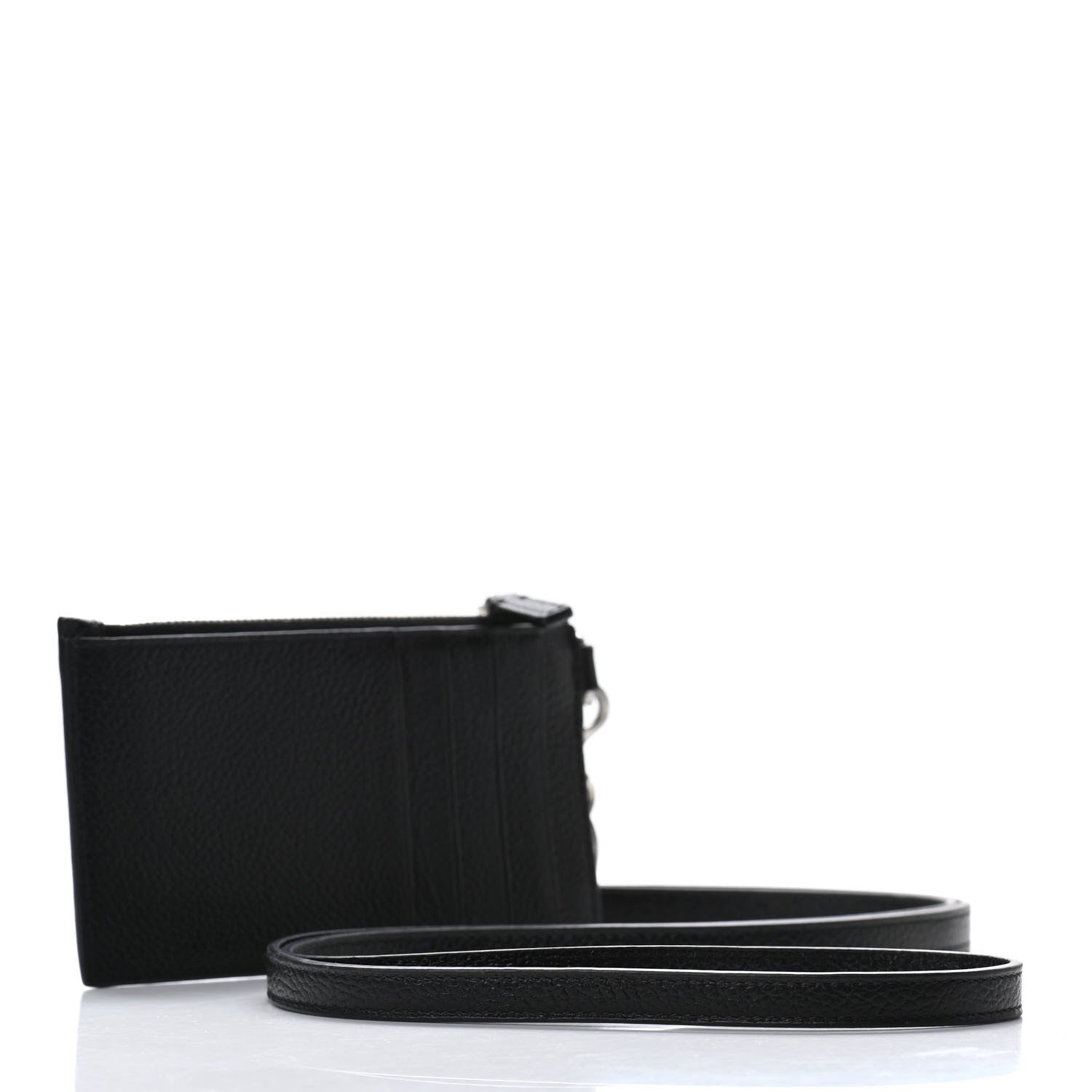 Balenciaga Grained Calfskin Cities New York Long Coin Card Holder Black White 3 of 6